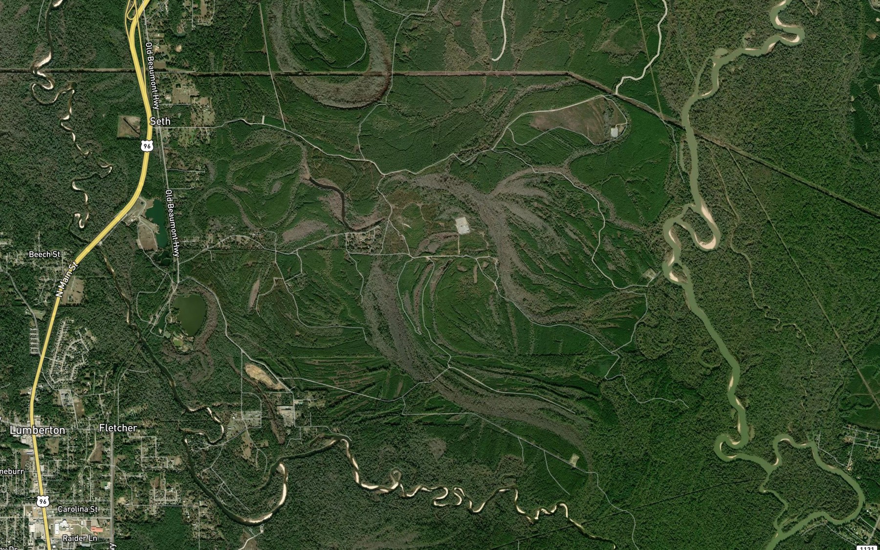 Satellite map of the Grass Ponds