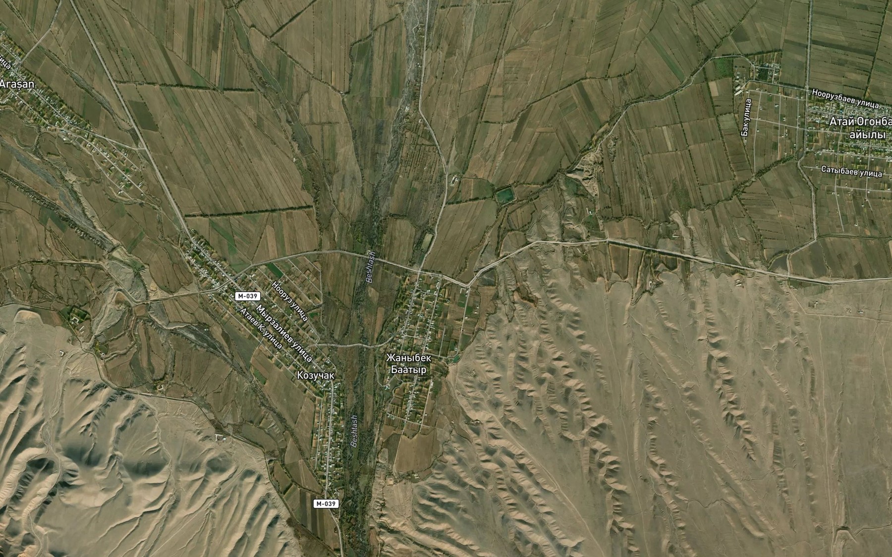 Satellite map of the Aryk Kasan