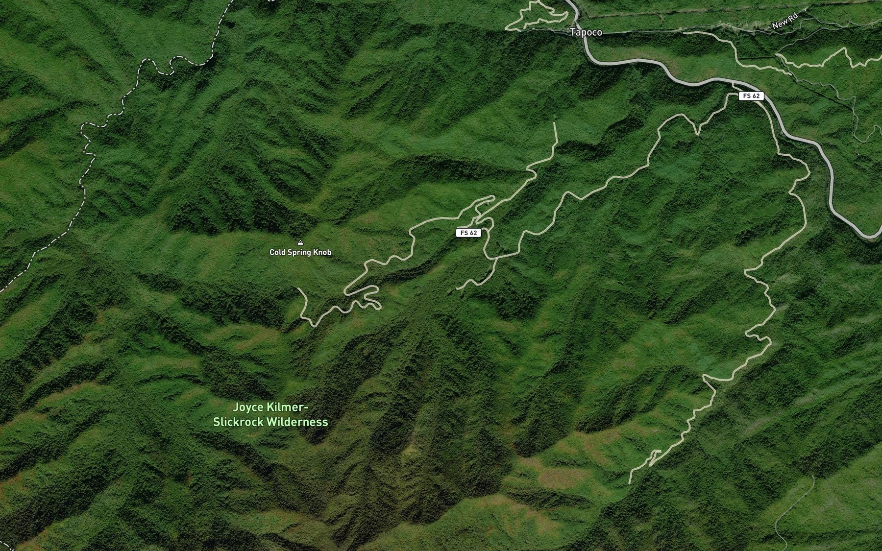Satellite map of the Sugar Cove Branch