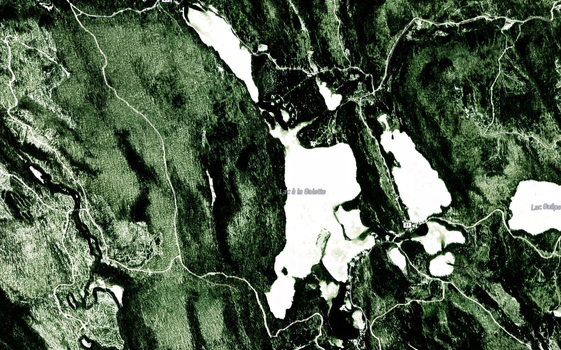 Satellite map of the Lac a la Galette