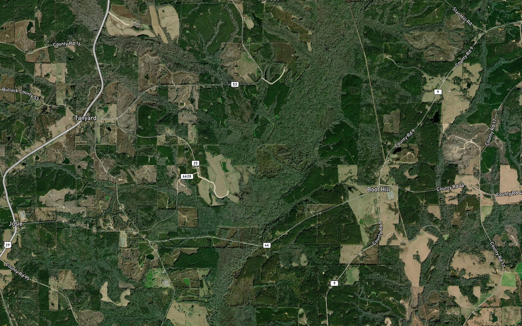 Satellite map of the Double Creek