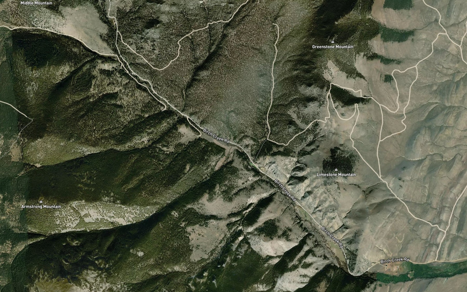 Satellite map of the Sheep Creek