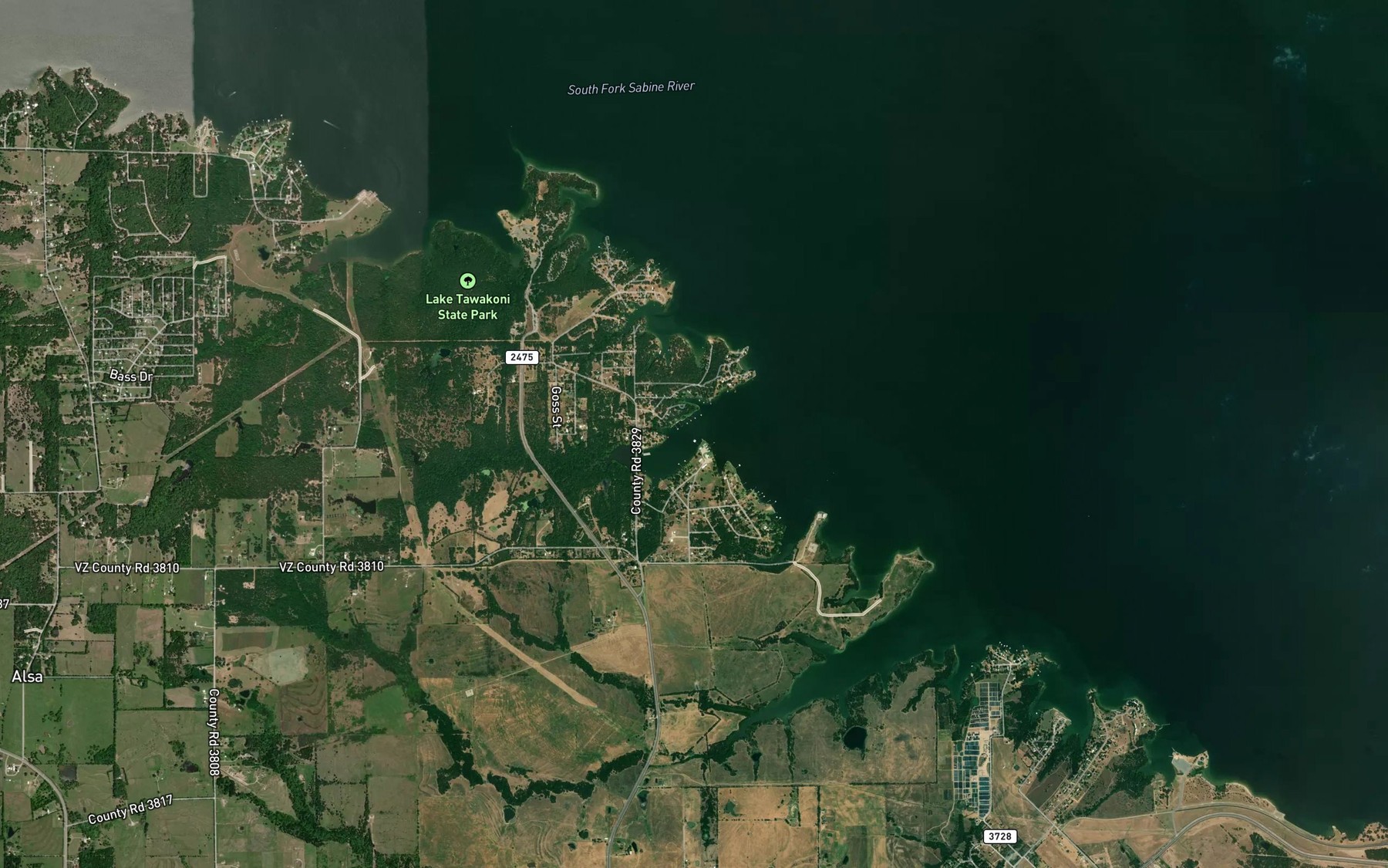 Satellite map of the Gum Cove