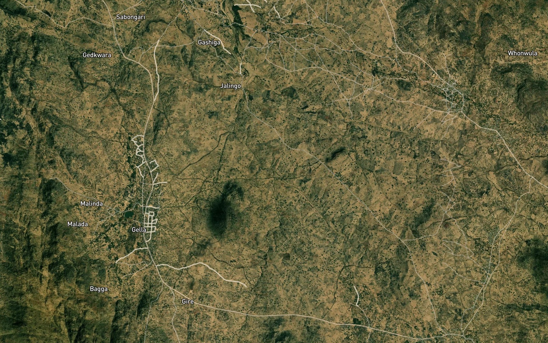 Satellite map of the Mayo Lokuwa