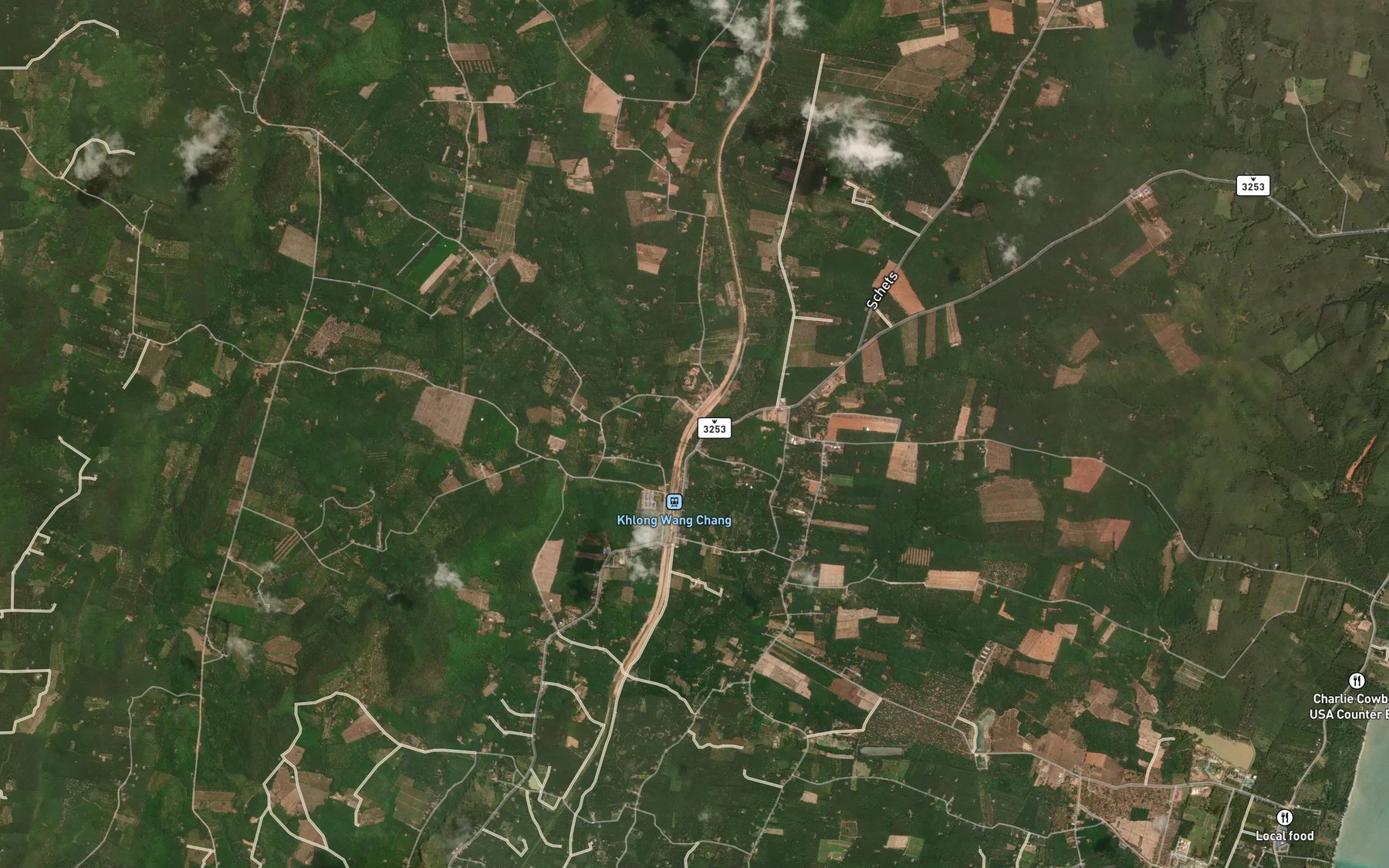 Satellite map of the Khlong Nam Dam