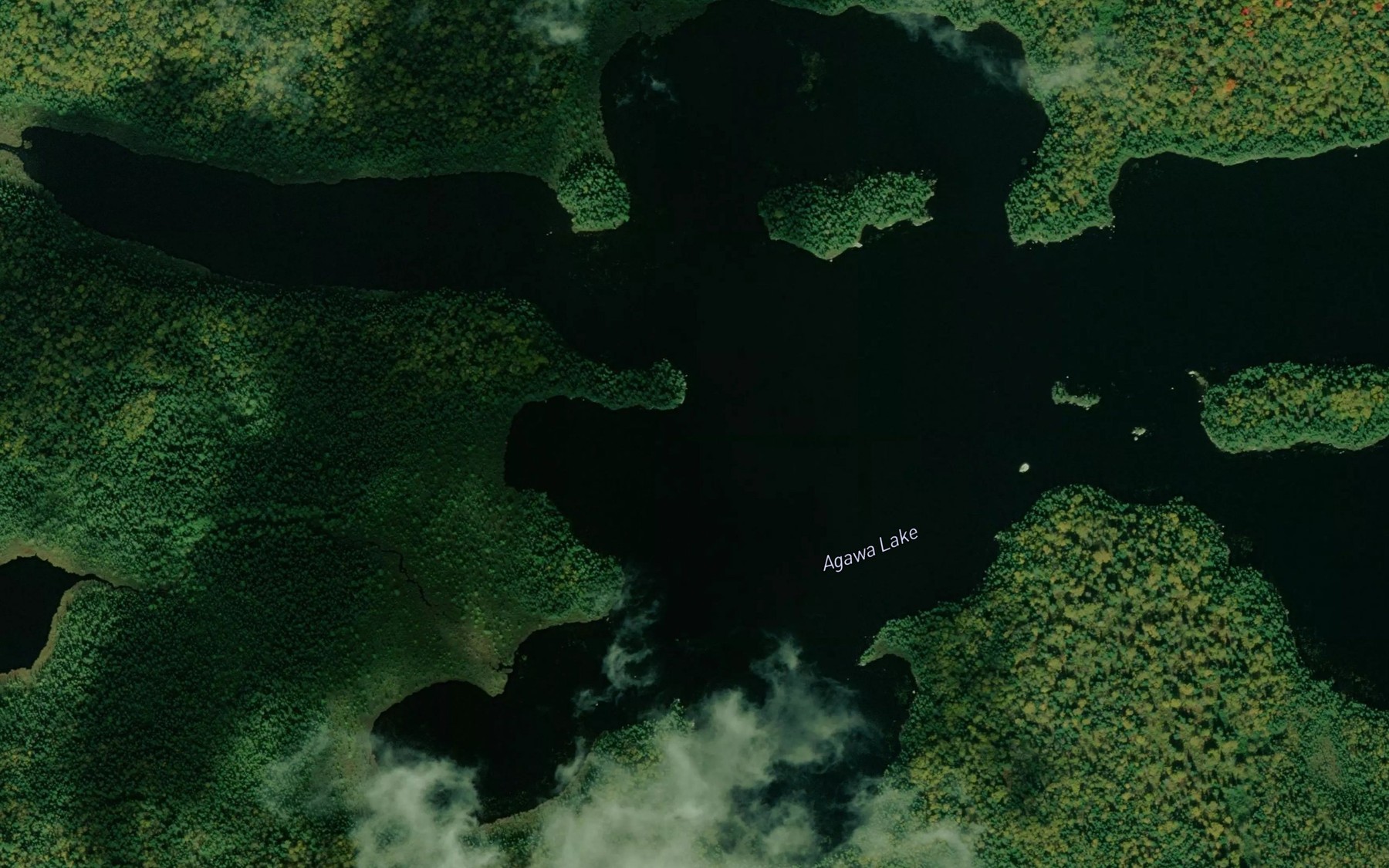 Satellite map of the Agawa Lake