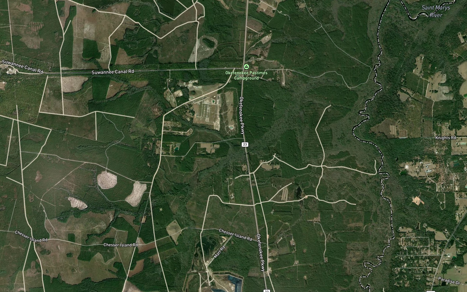 Satellite map of the Starland Branch