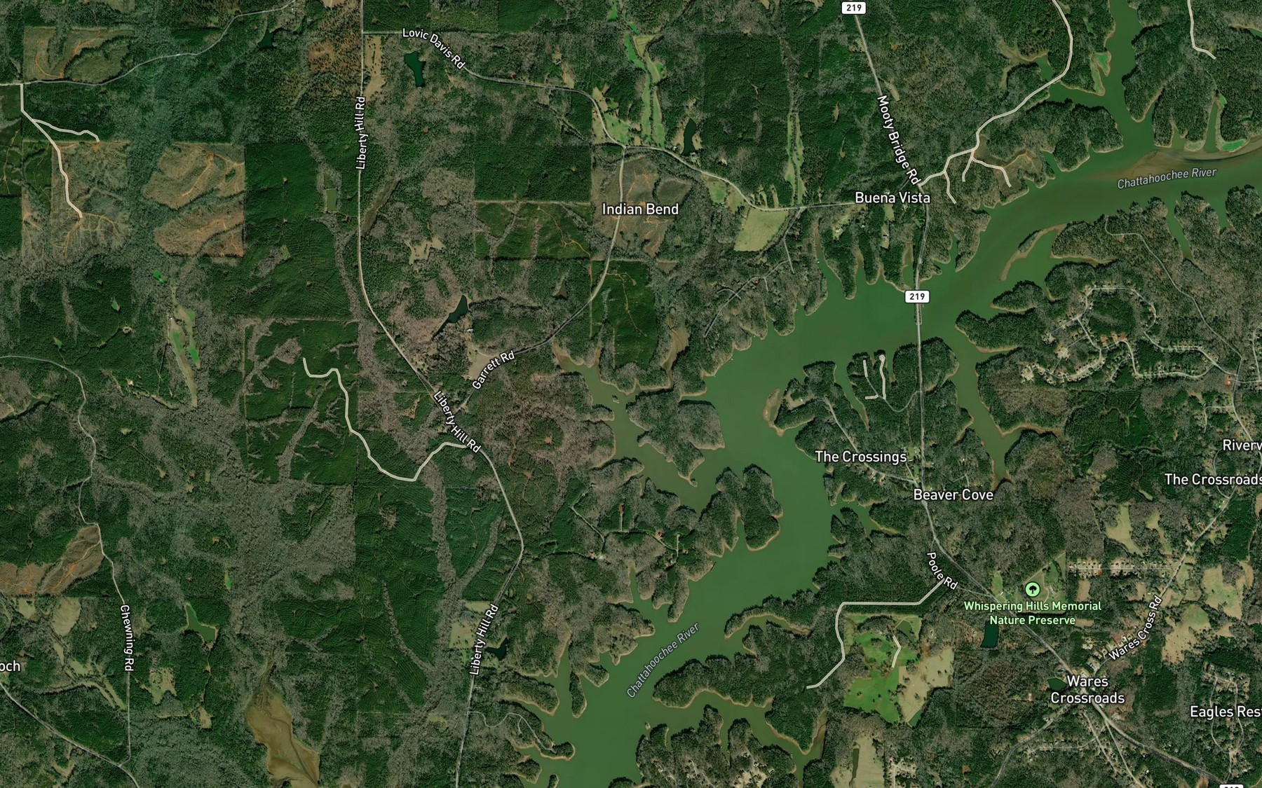 Satellite map of the Wolf Creek