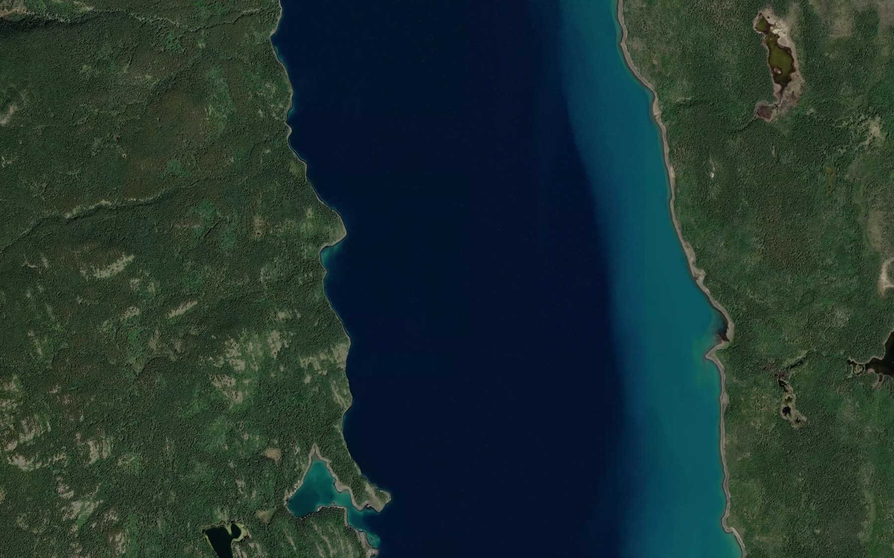 Satellite map of the Tagish Lake