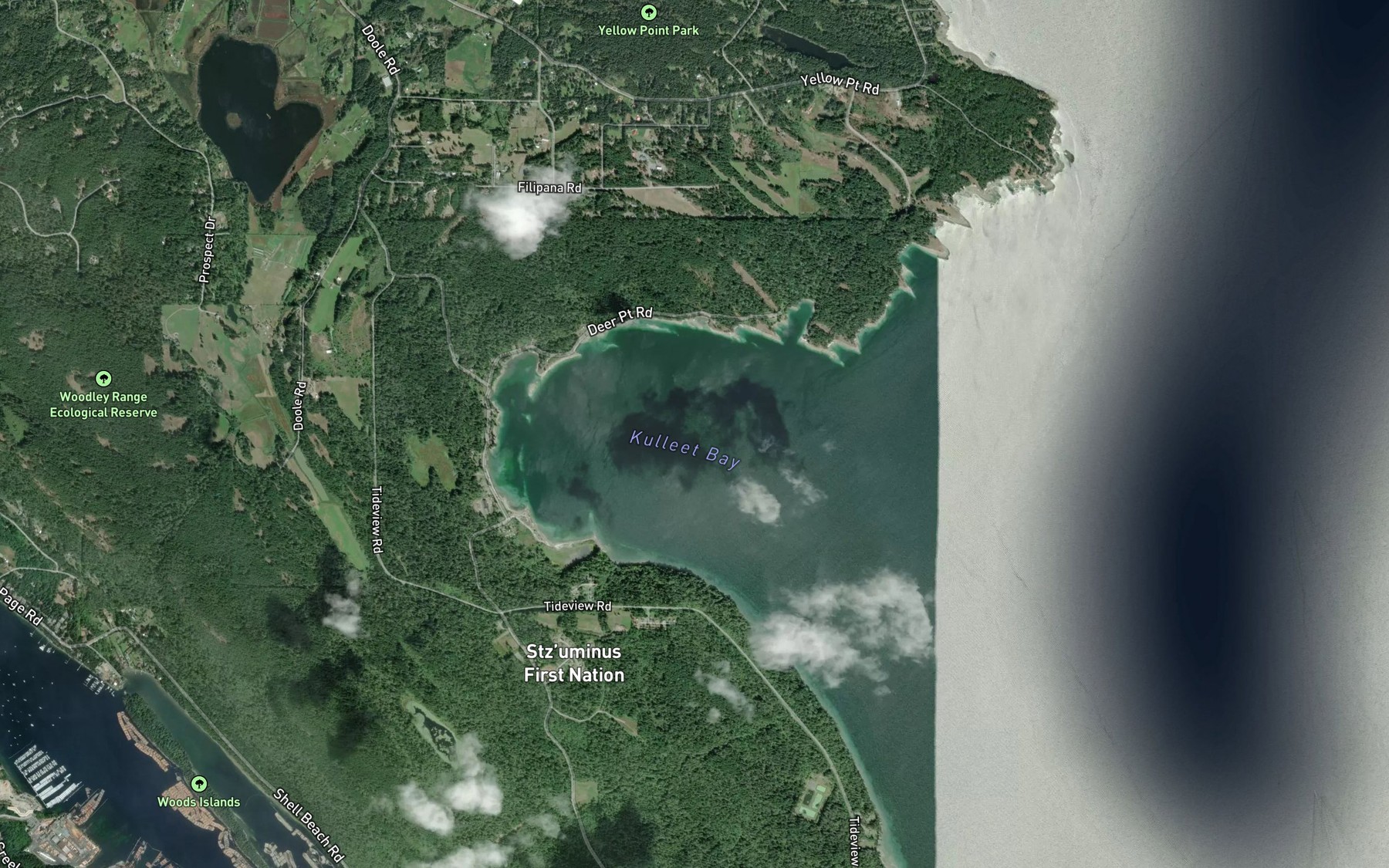 Satellite map of the Kulleet Bay