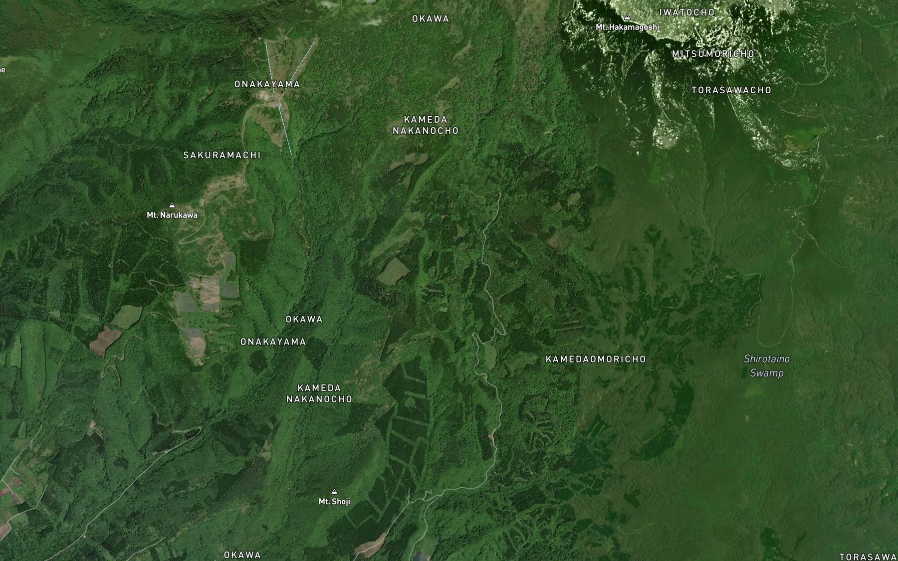 Satellite map of the Aka Numa