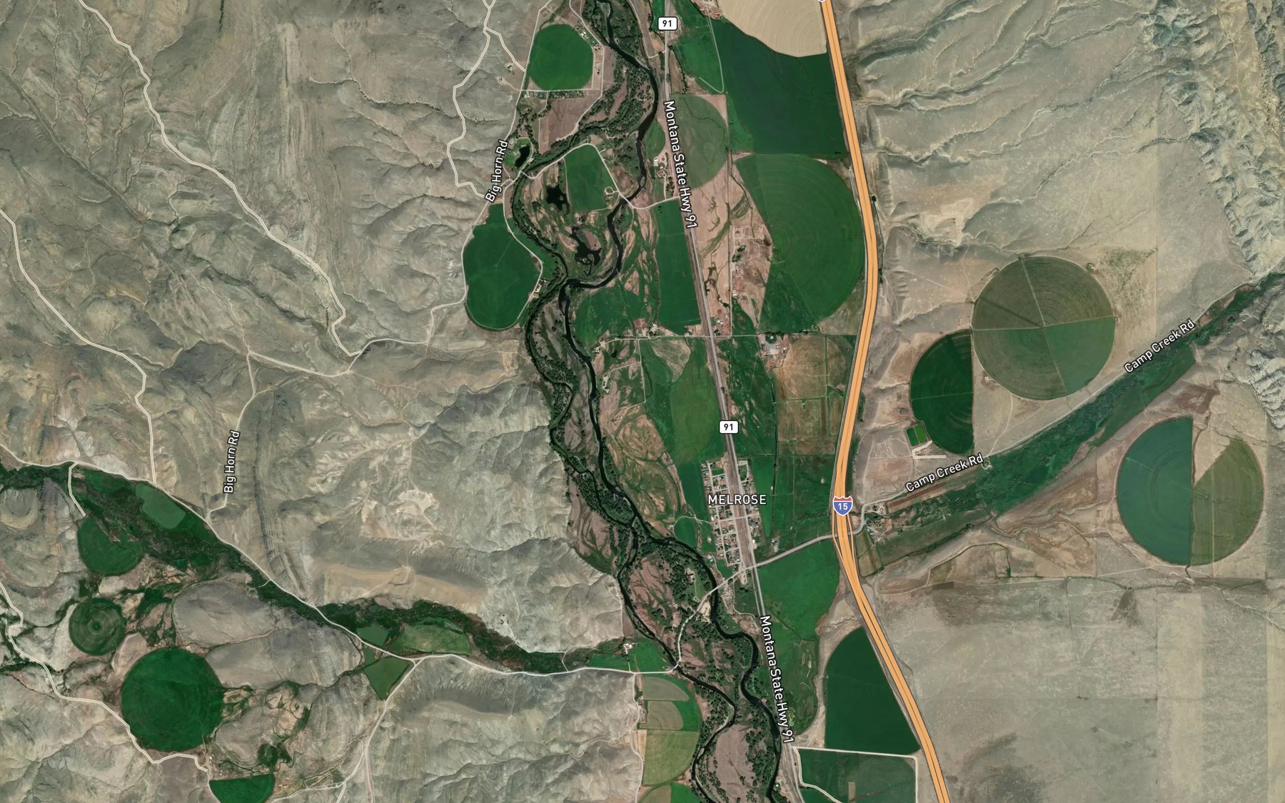 Satellite map of the Bowe Ditch