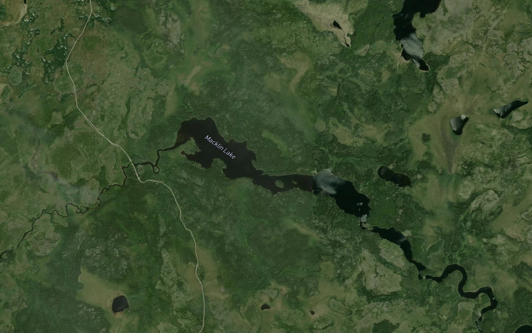 Satellite map of the Macklin Lake