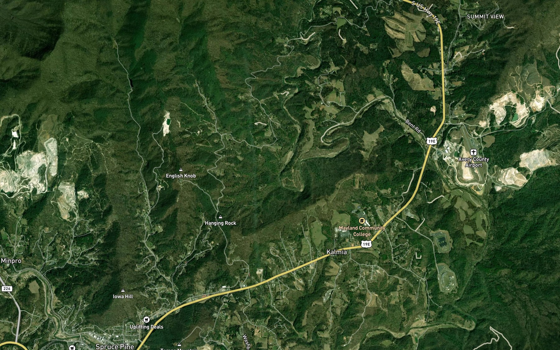 Satellite map of the Gouges Creek