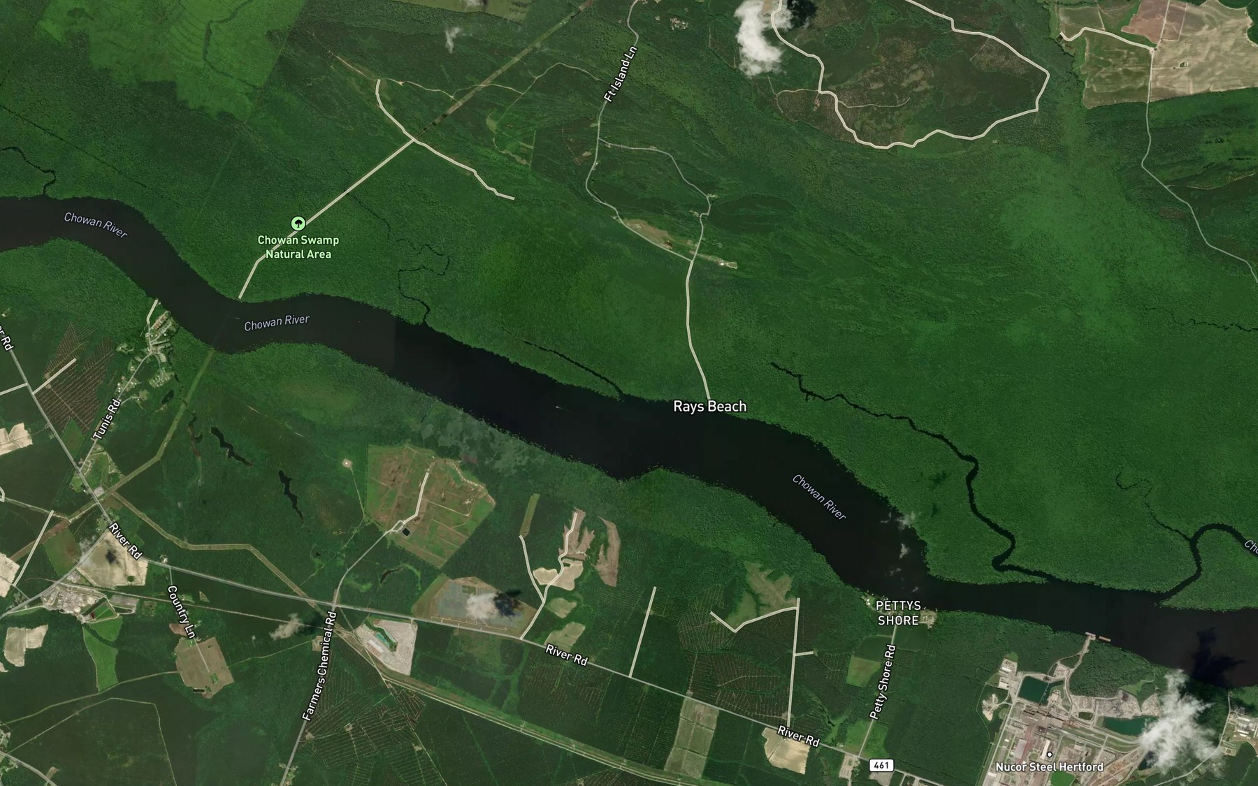 Satellite map of the Spices Creek