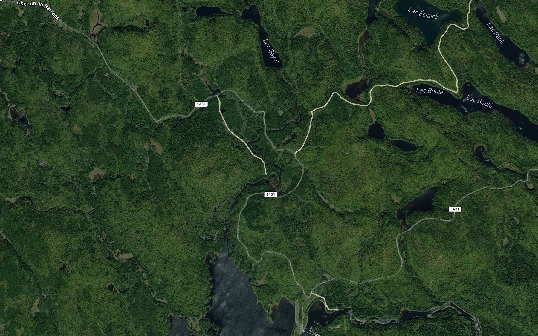 Satellite map of the Riviere aux Cenelles