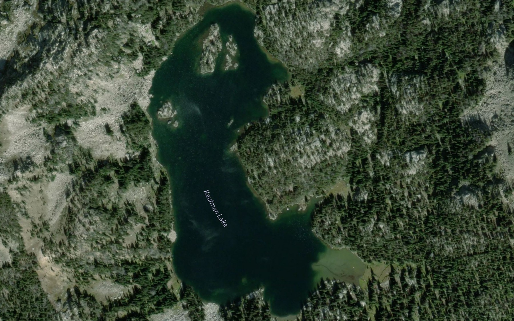 Satellite map of the Kaufman Lake