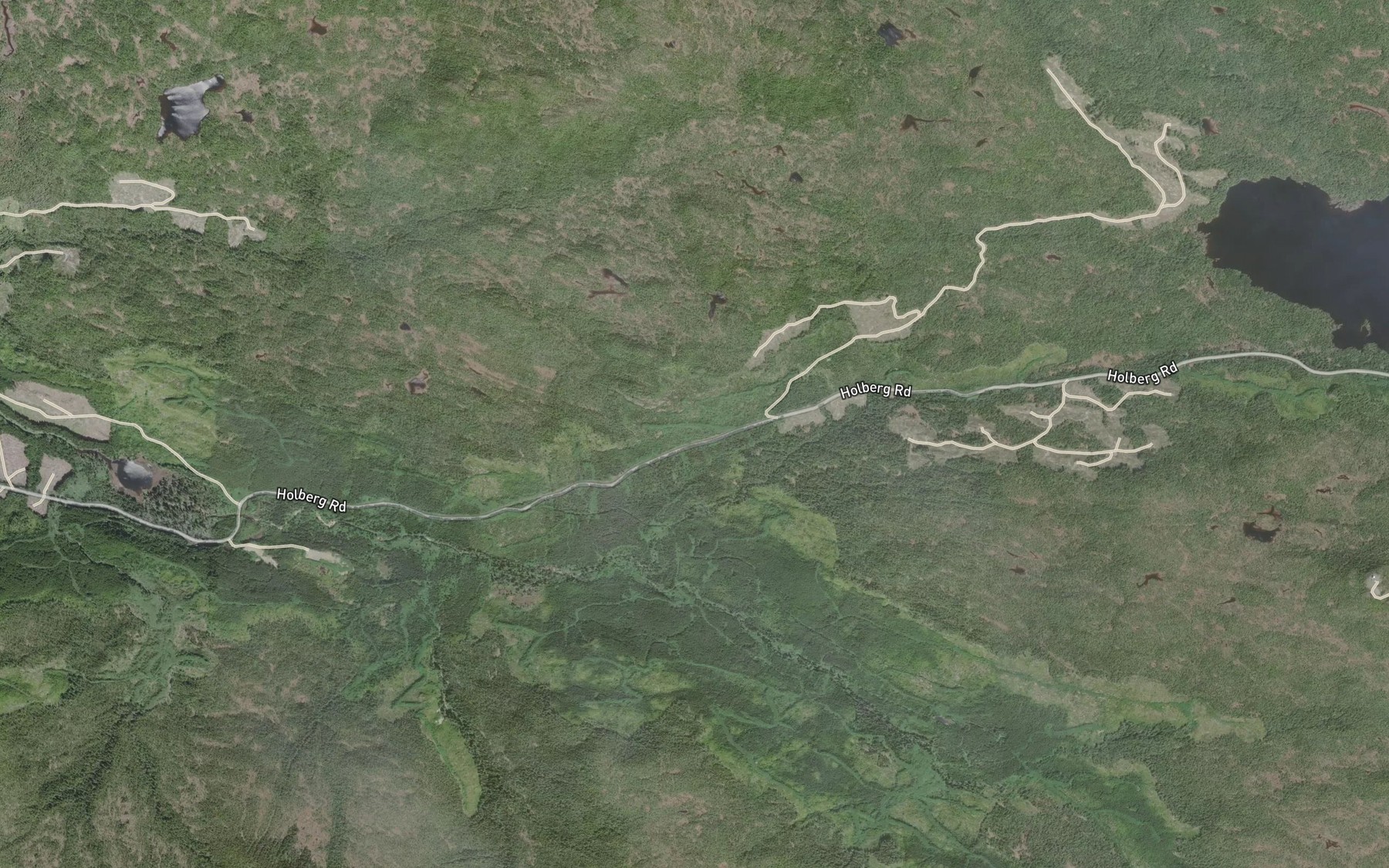 Satellite map of the Kains Creek