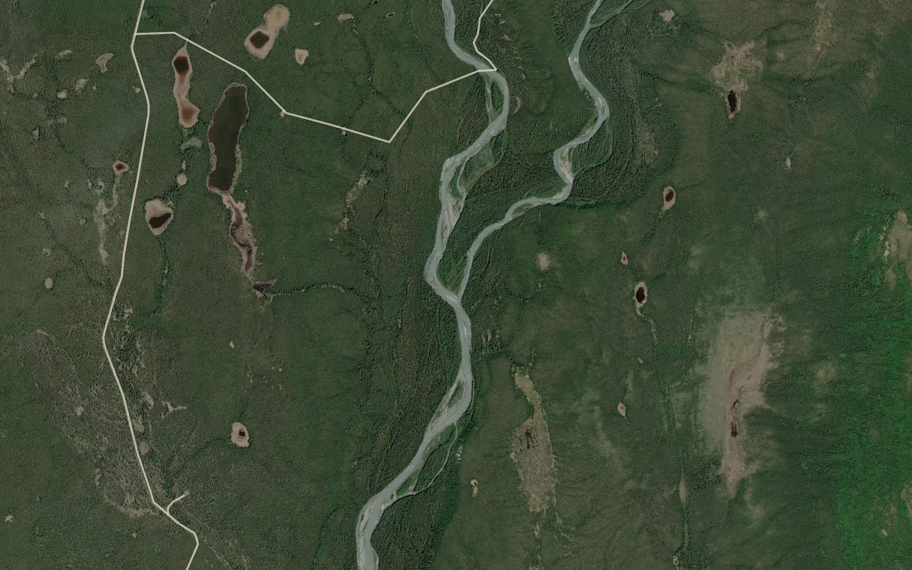Satellite map of the Middle Fork Chistochina River