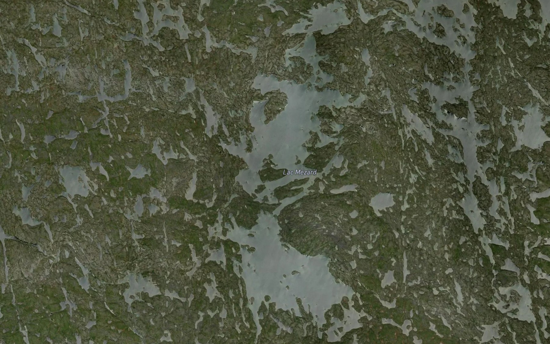 Satellite map of the Lac Mezard