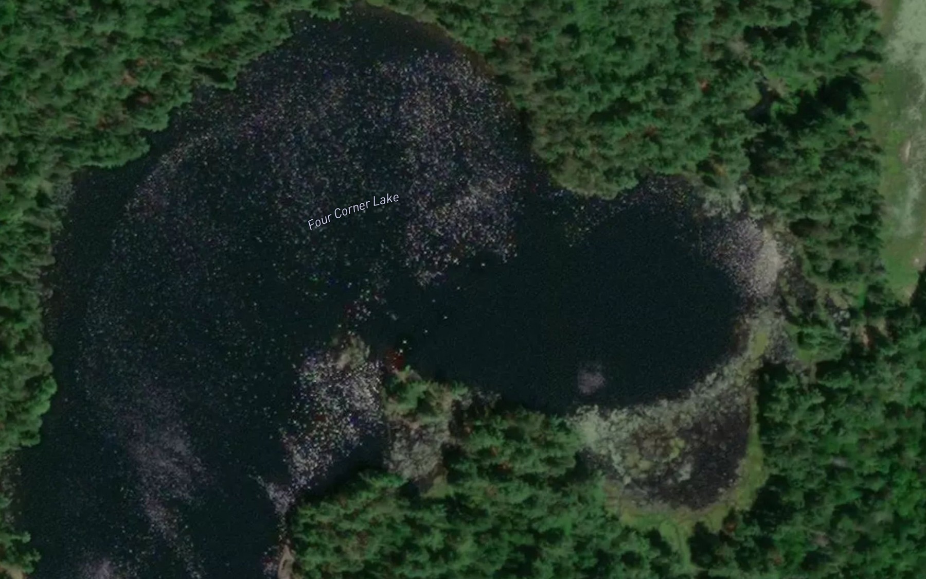 Satellite map of the Four Corner Lake