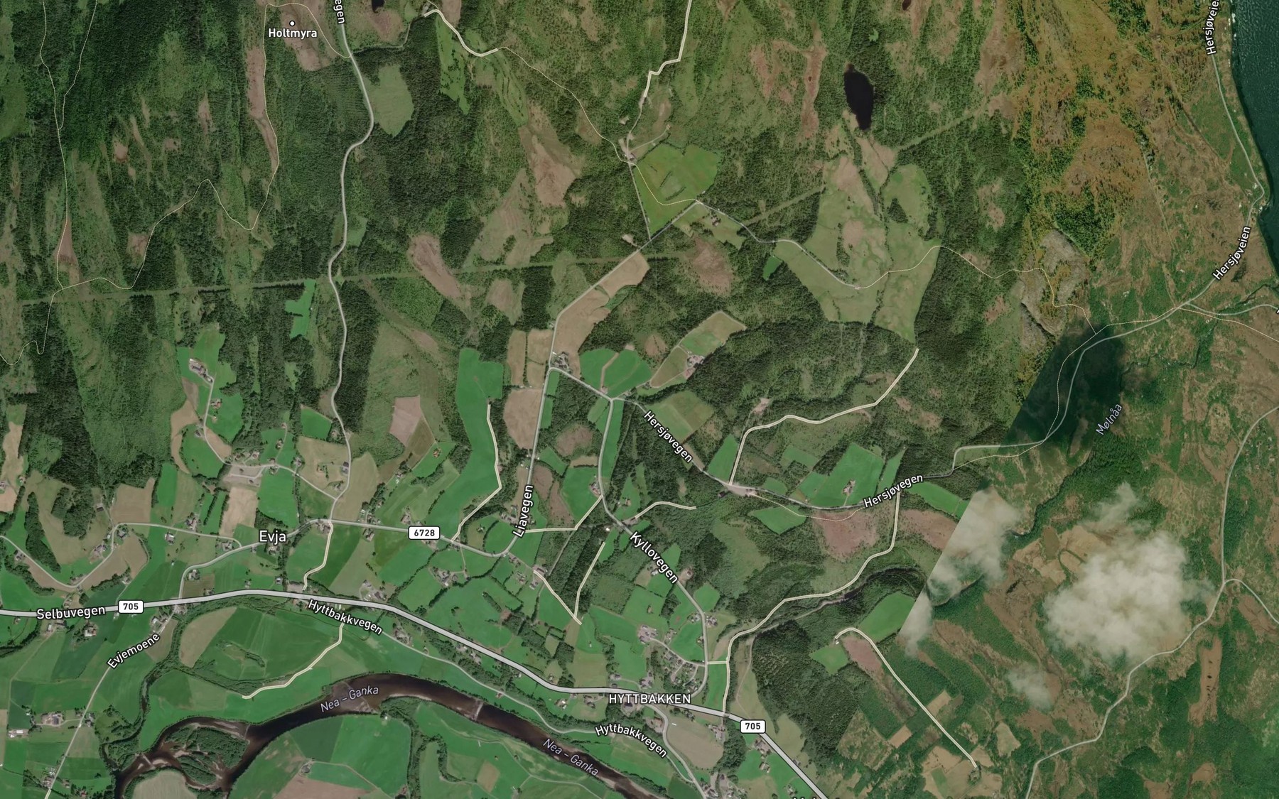 Satellite map of the Kittilvadet