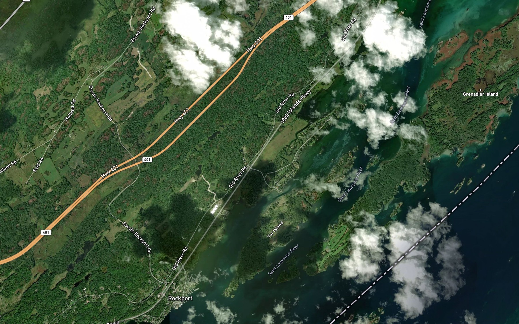 Satellite map of the Tar Island Narrows
