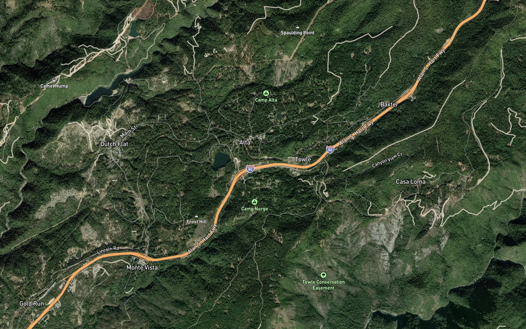 Satellite map of the Pulp Mill Ditch