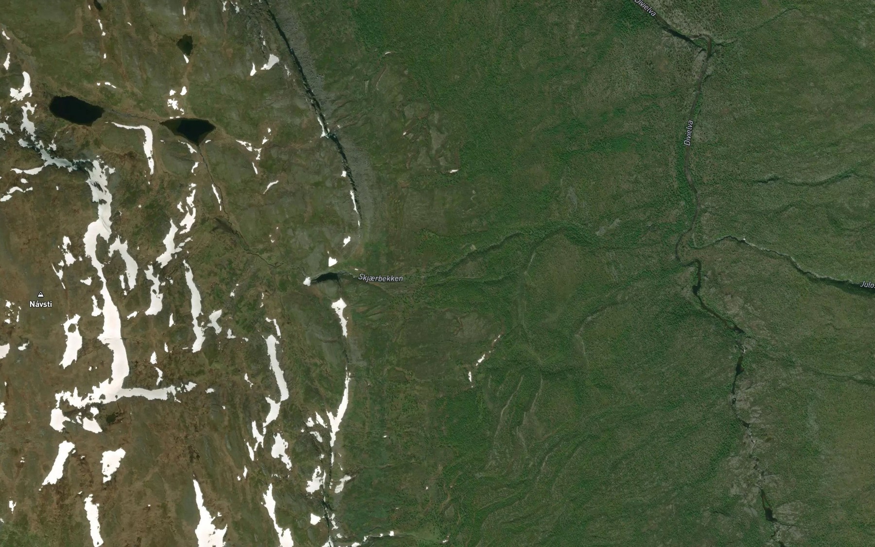 Satellite map of the Skjaerbekken