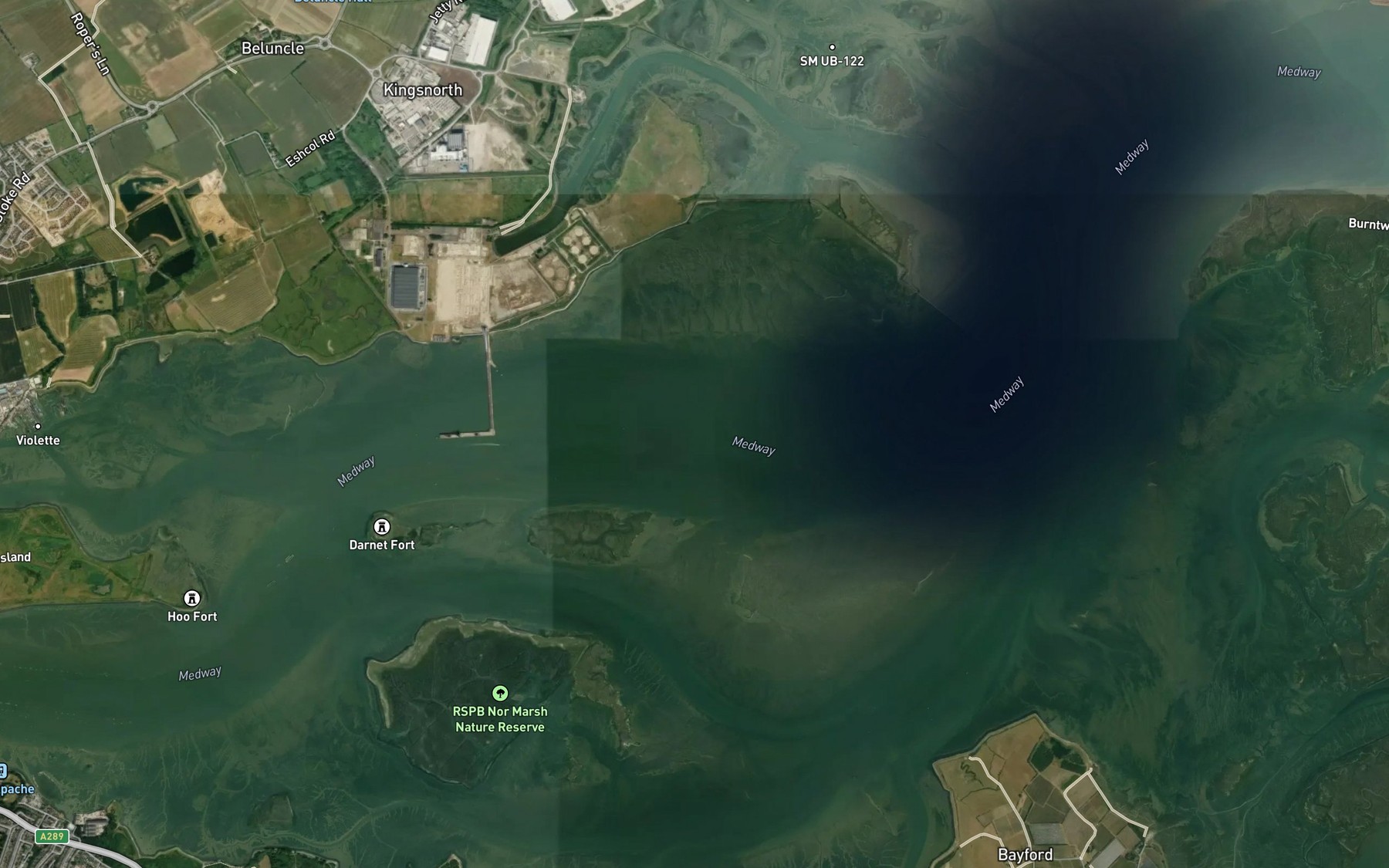 Satellite map of the Long Reach