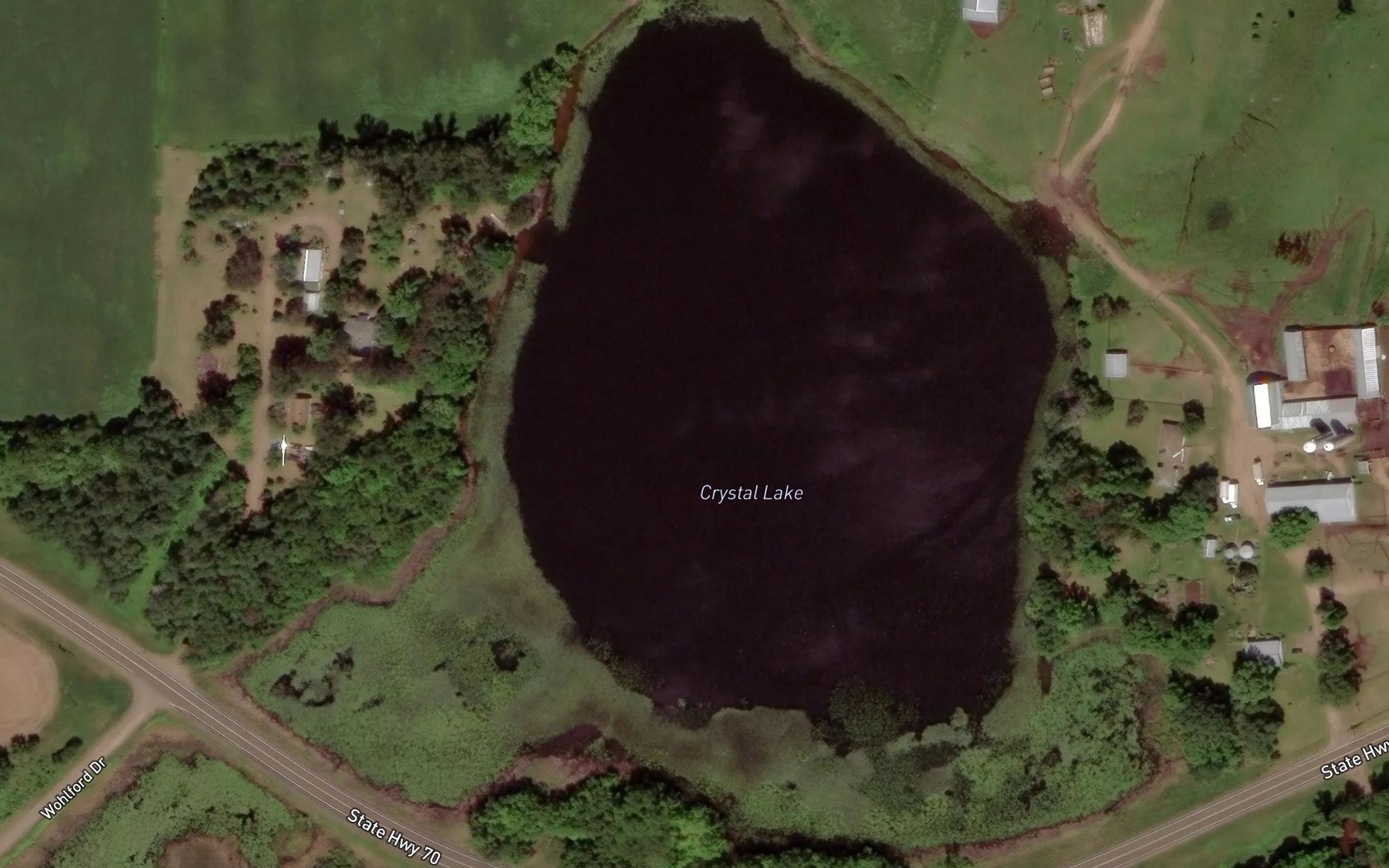 Satellite map of the Crystal Lake