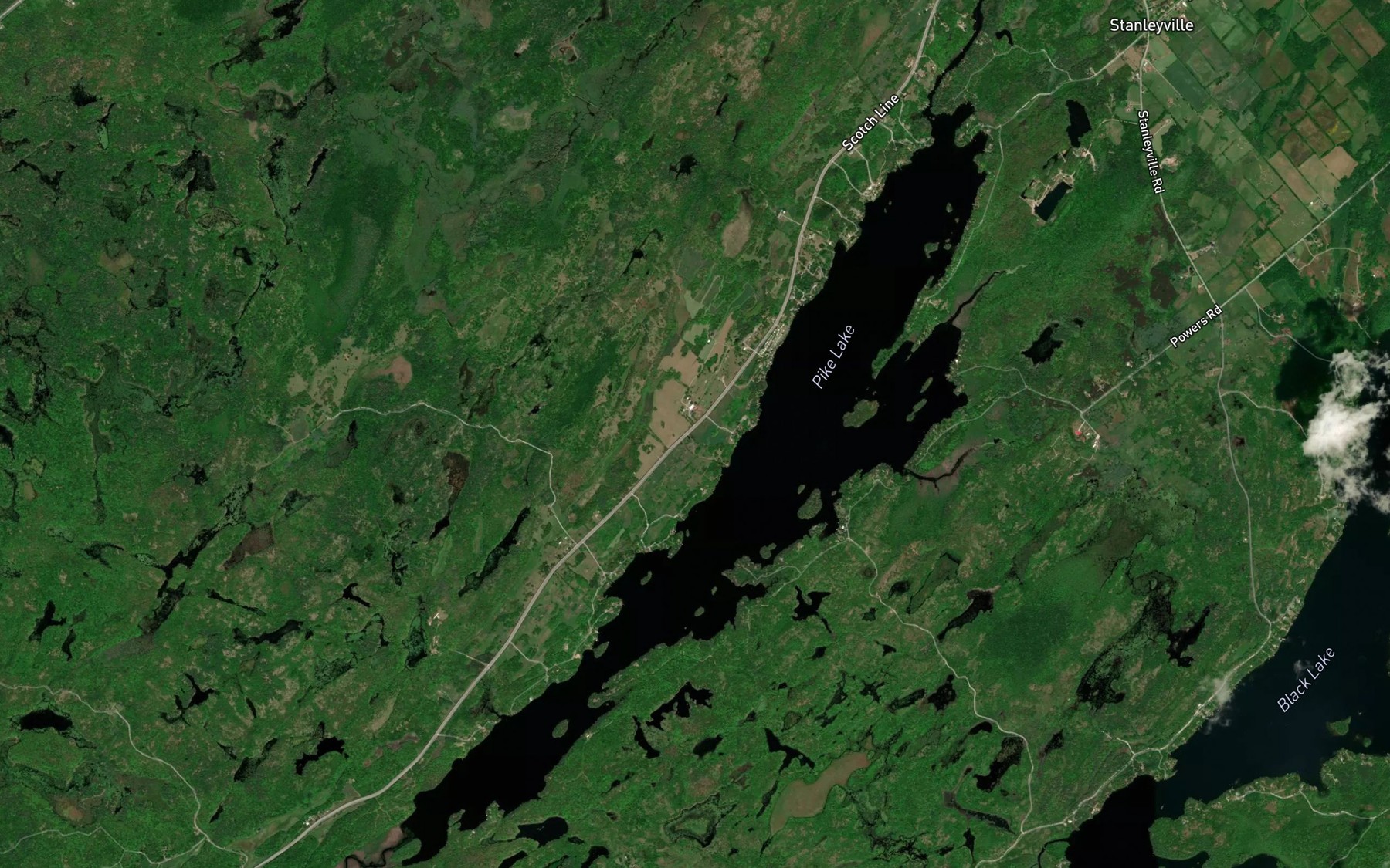 Satellite map of the Pike Lake