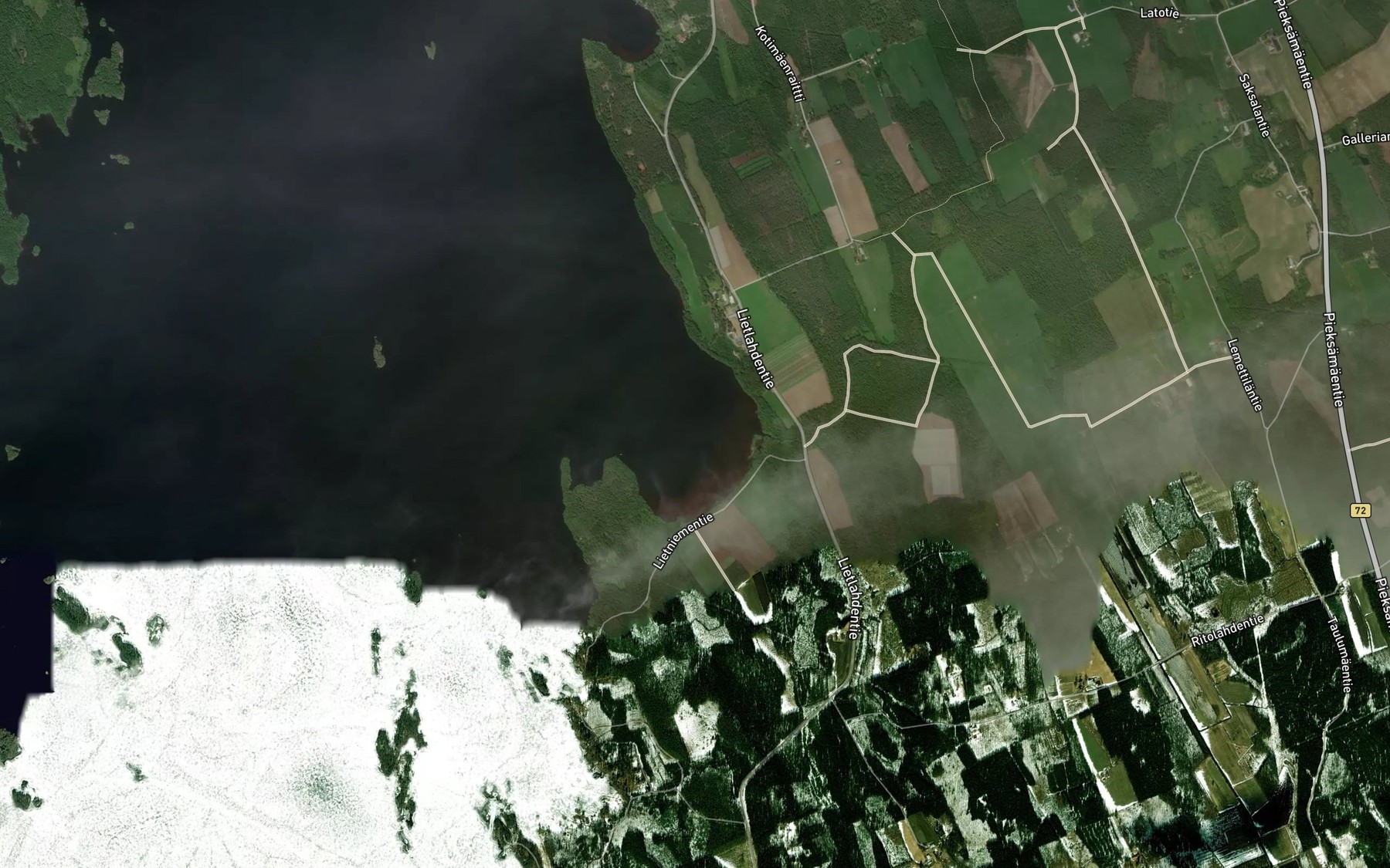 Satellite map of the Lietlahti