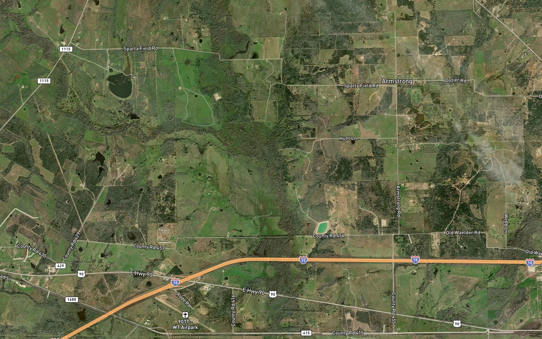 Satellite map of the Copperas Creek