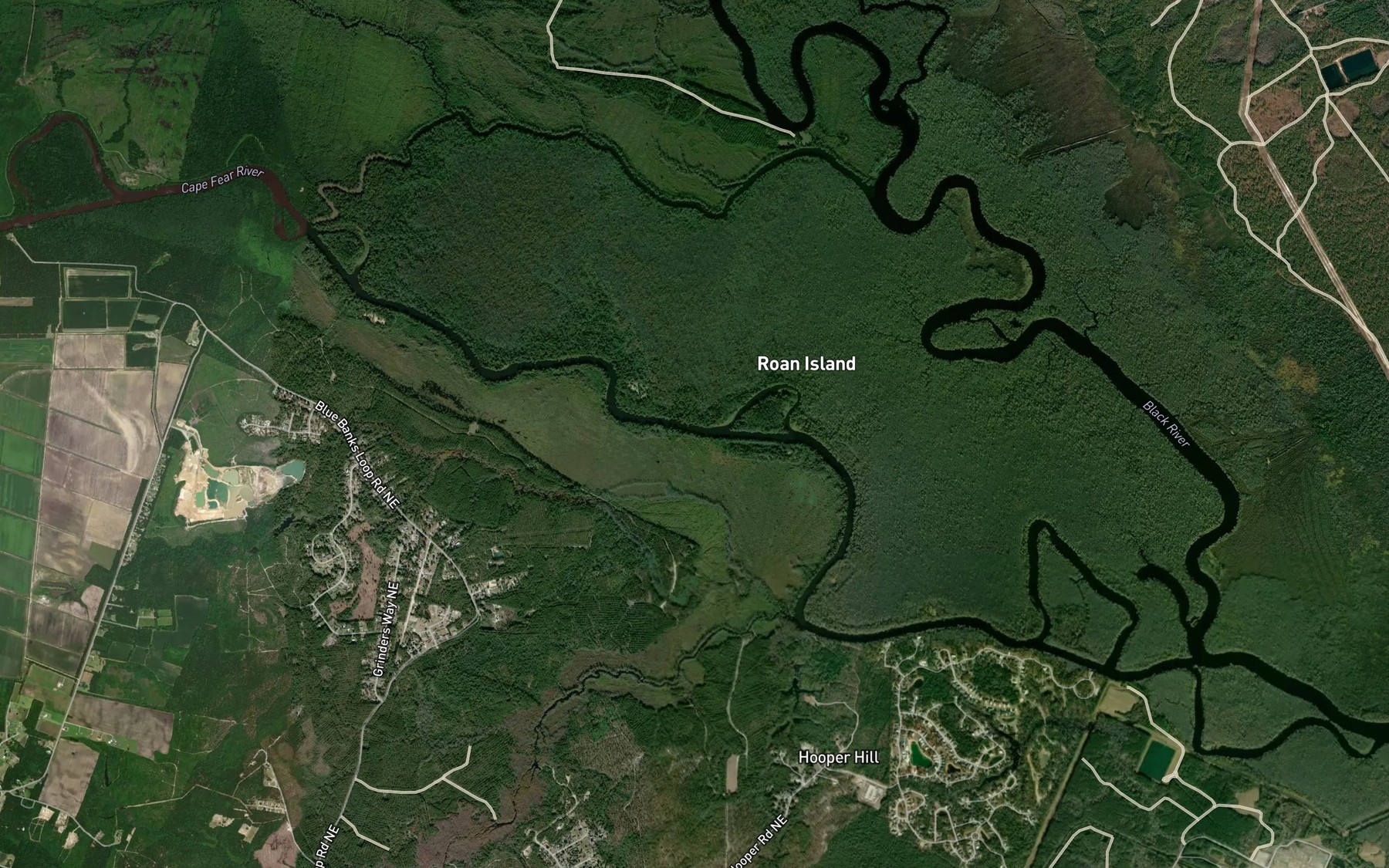 Satellite map of the Grist Mill Branch