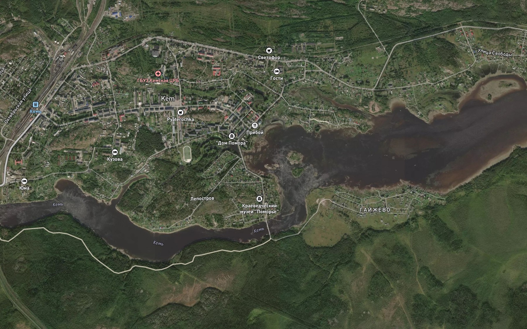 Satellite map of the Tueta