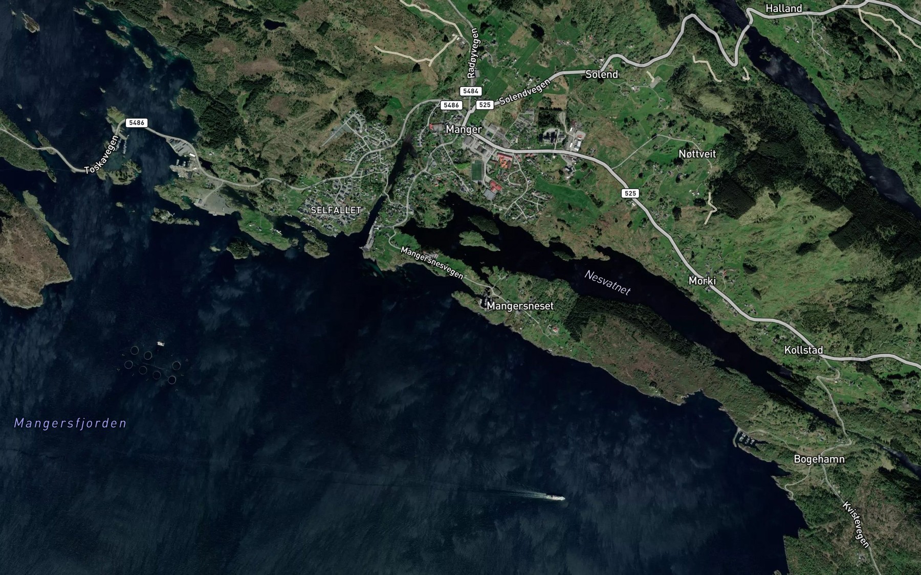 Satellite map of the Nesvagen