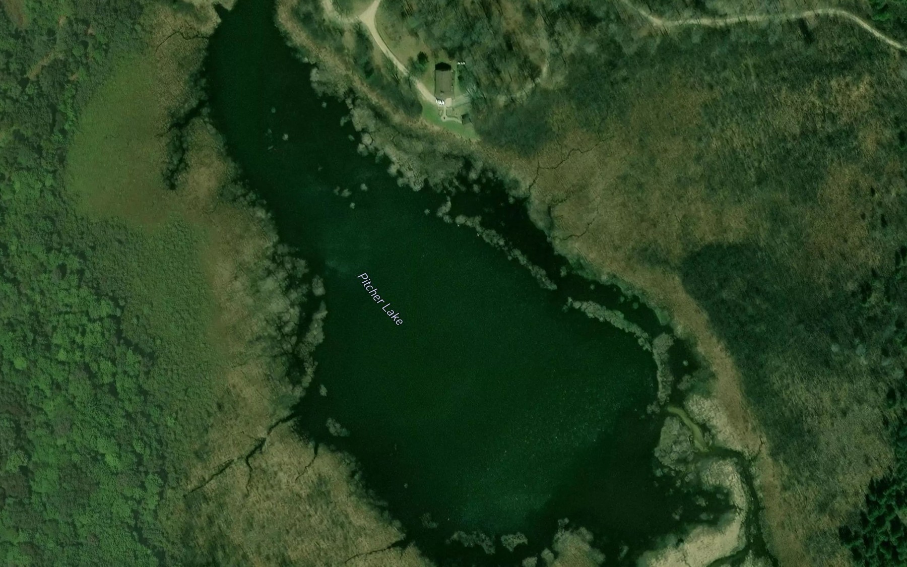 Satellite map of the Pitcher Lake