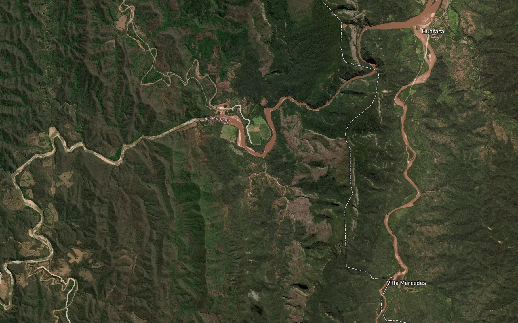 Satellite map of the Quebrada Canon Verde