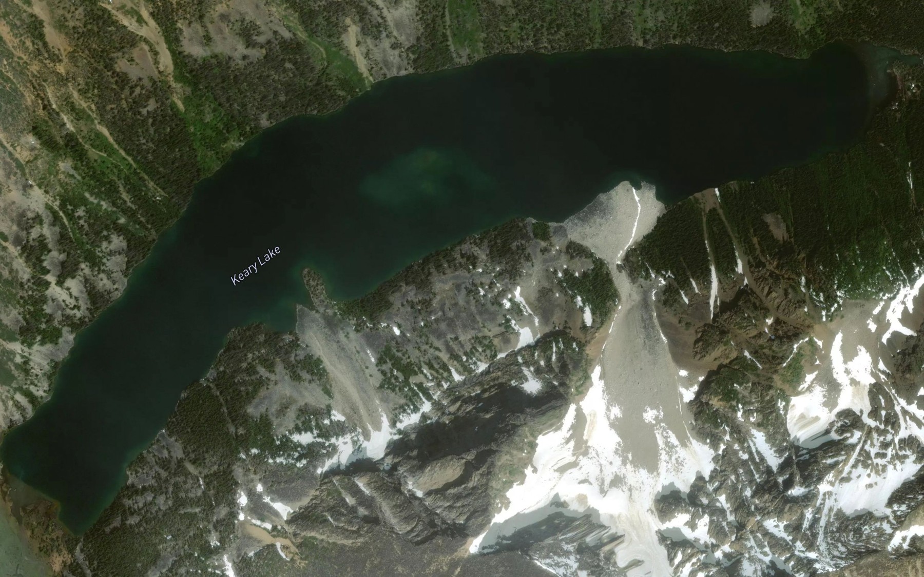 Satellite map of the Keary Lake