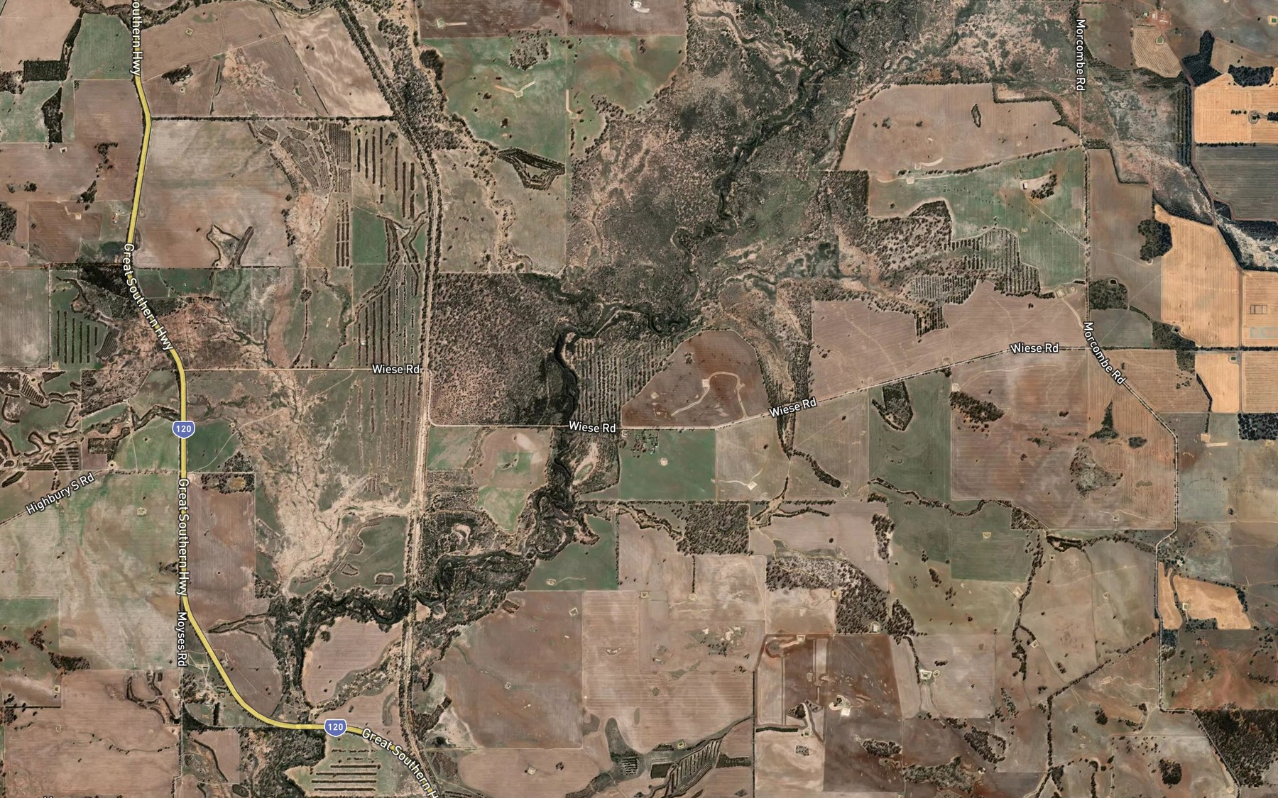 Satellite map of the Narrakine Gully