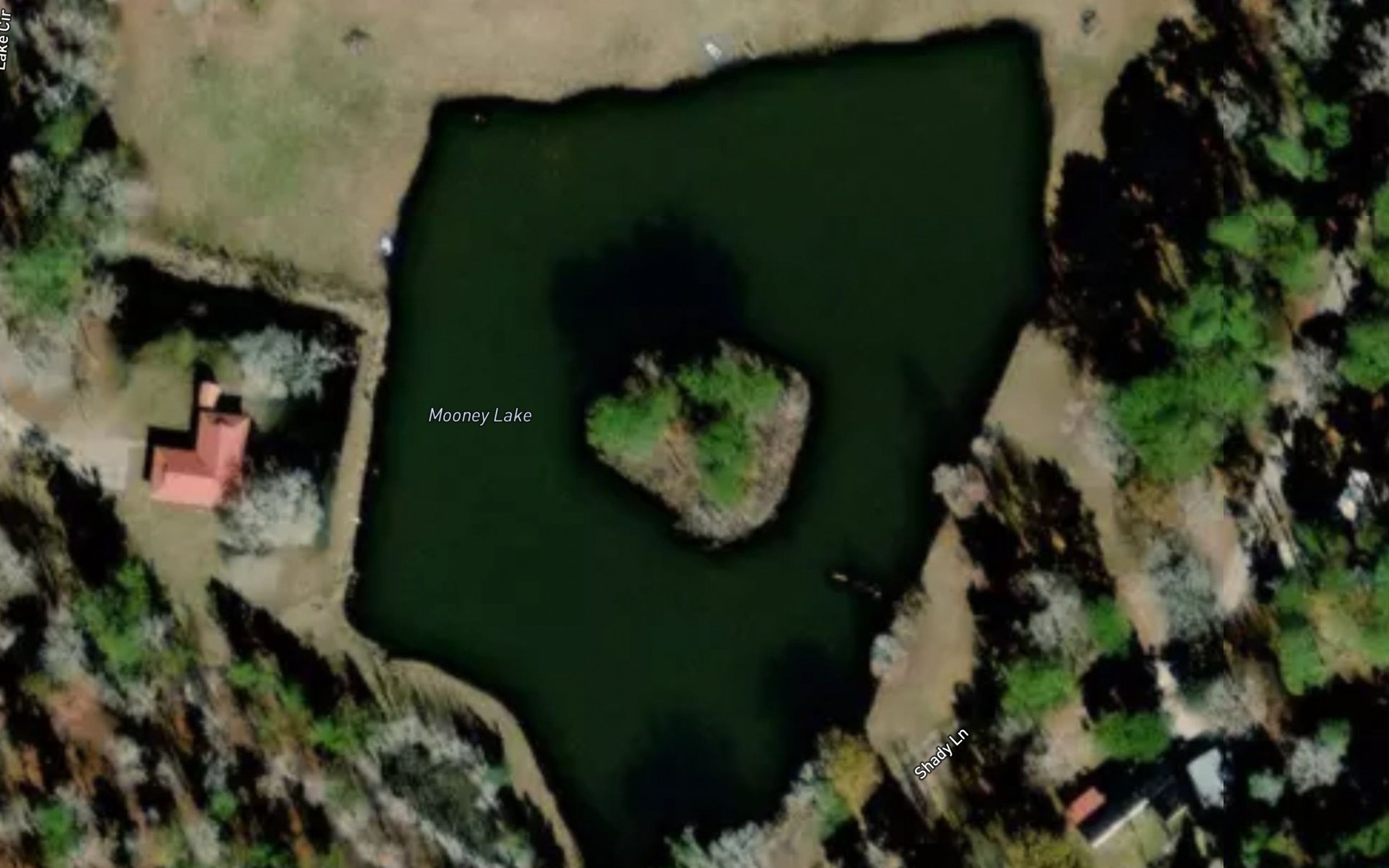 Satellite map of the Mooney Lake
