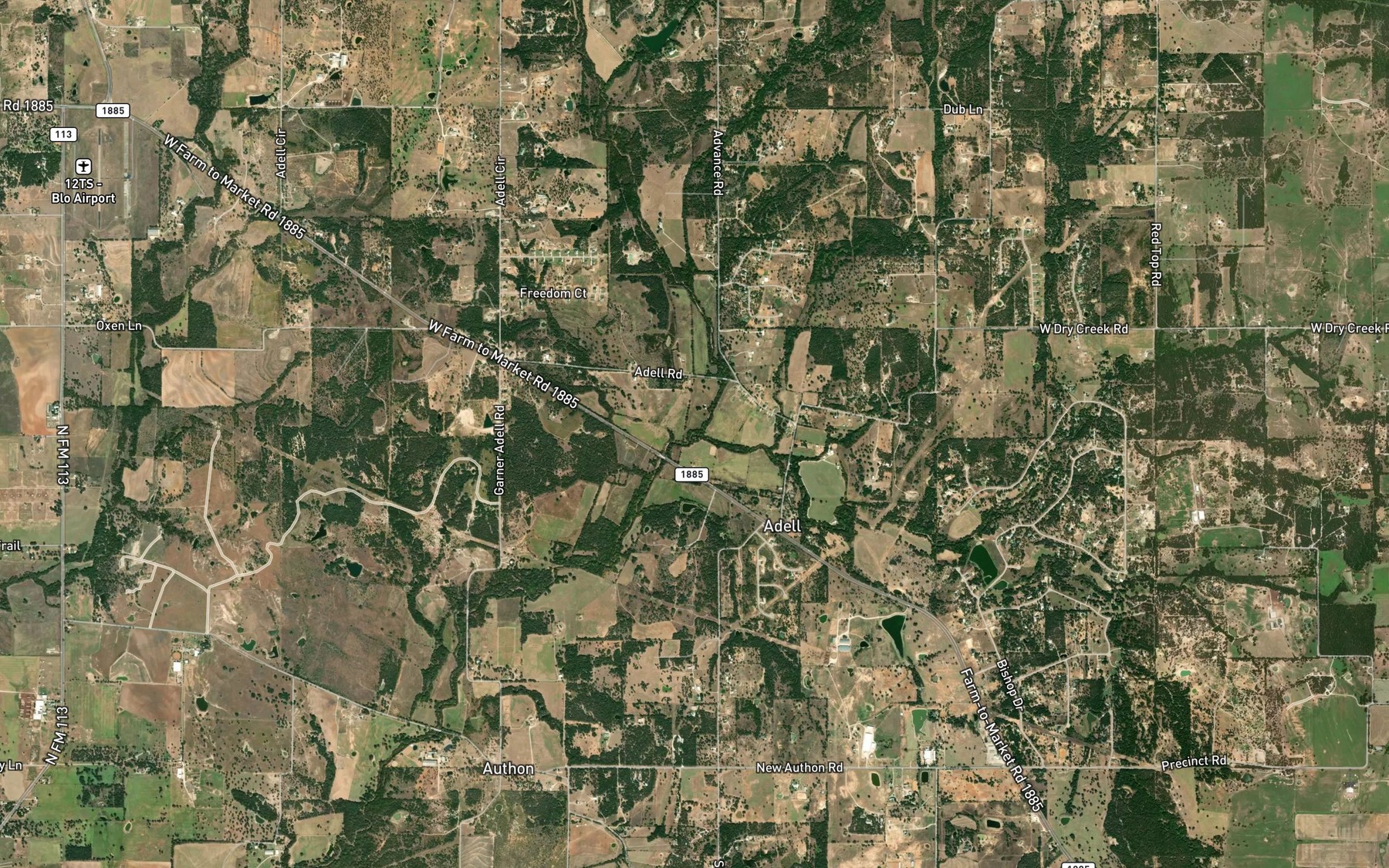 Satellite map of the Cottonwood Creek