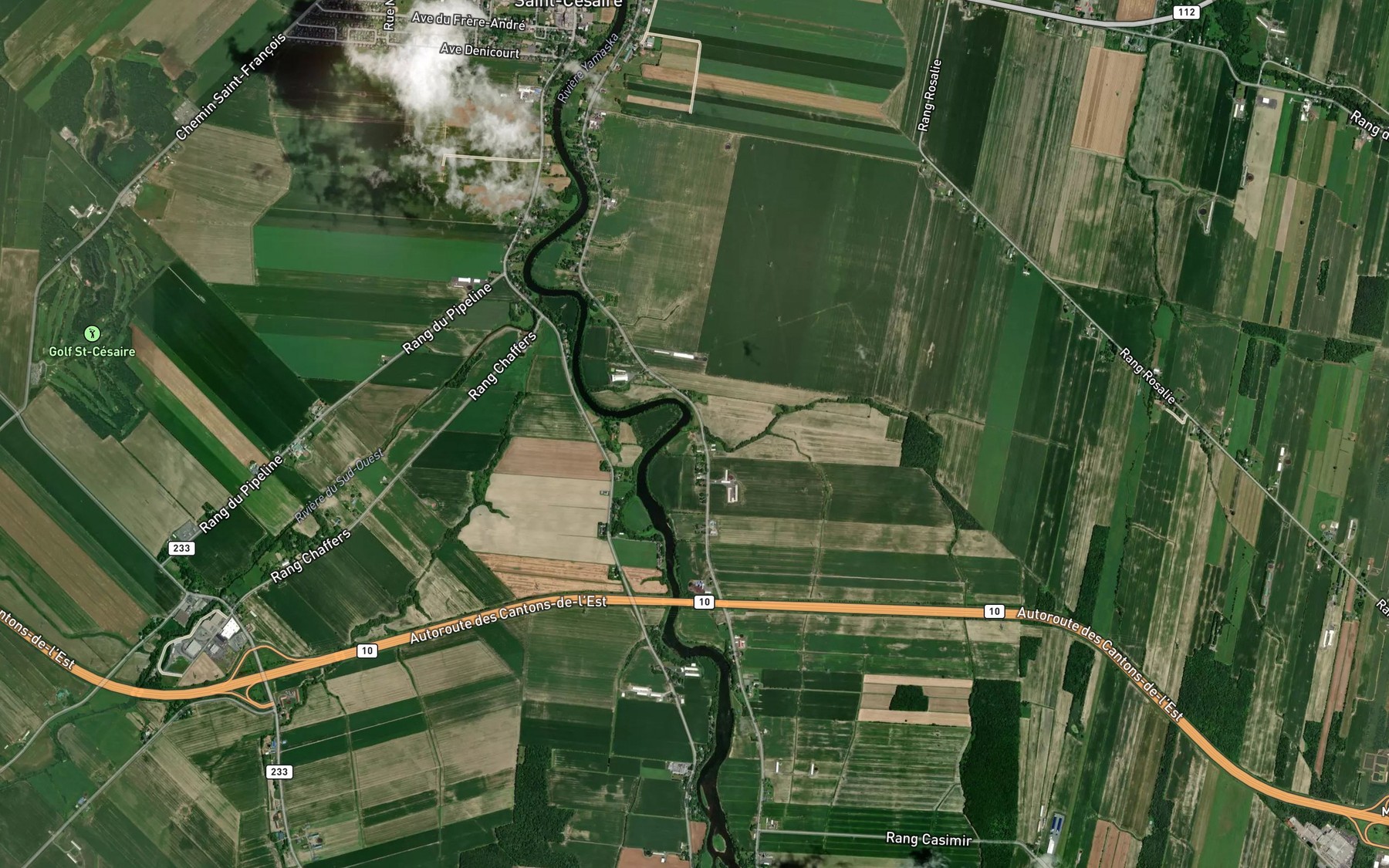 Satellite map of the Ruisseau Bissonnette
