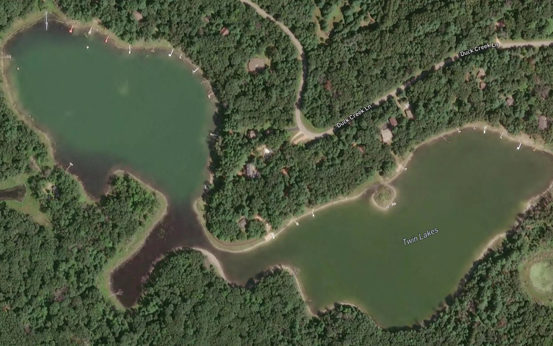 Satellite map of the Twin Lakes