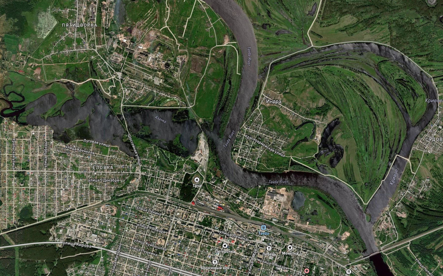 Satellite map of the Azanka