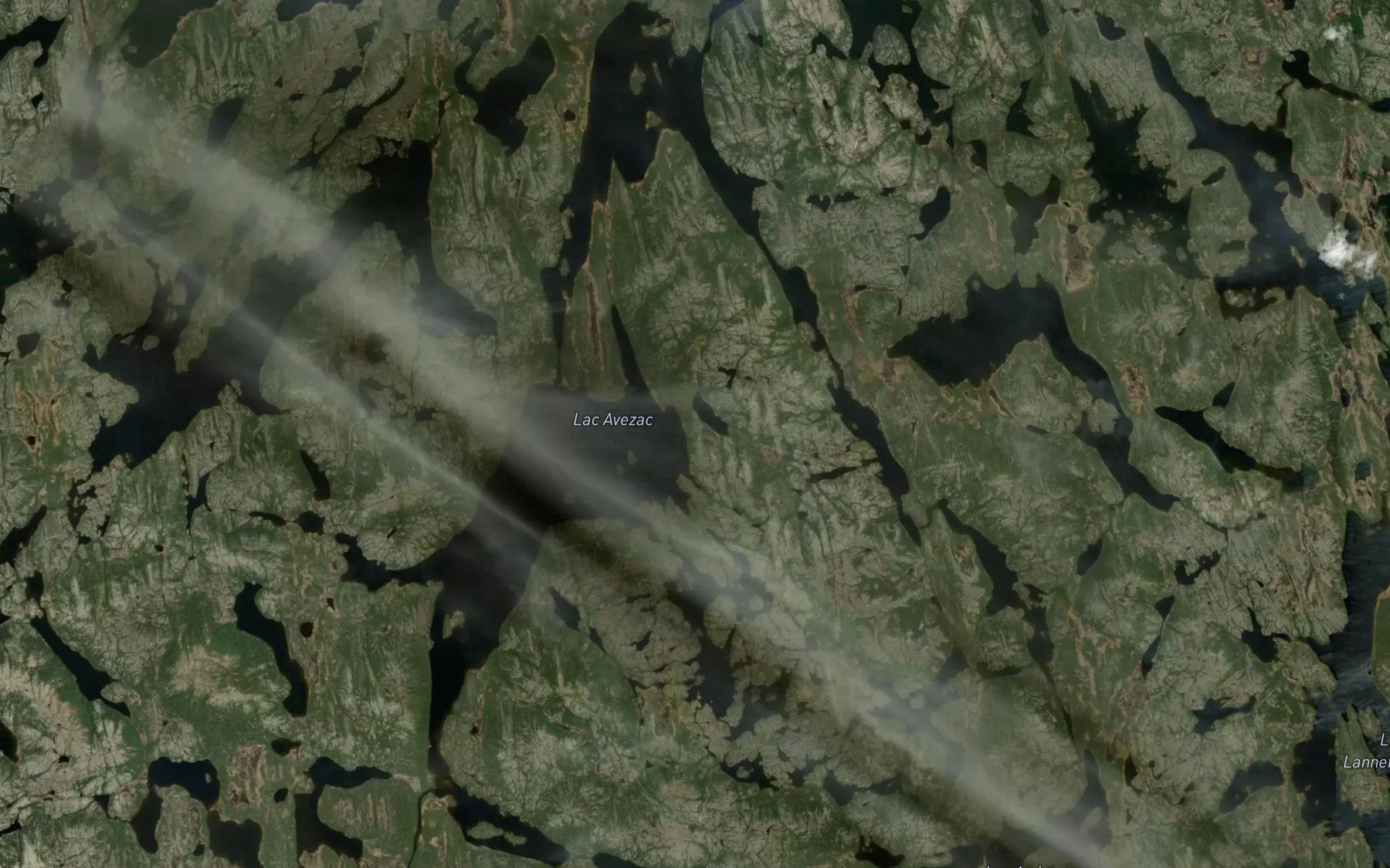 Satellite map of the Lac Avezac