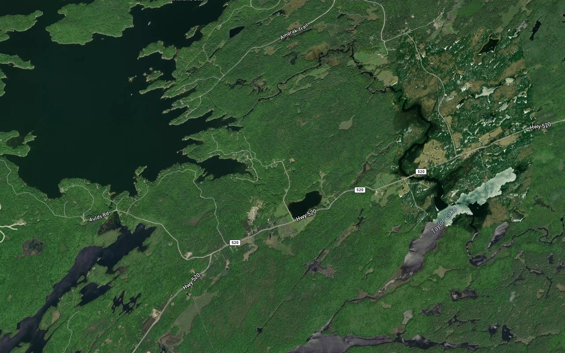 Satellite map of the Whitestone River