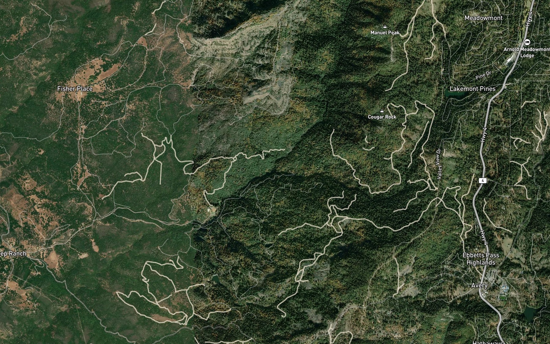 Satellite map of the Cowell Creek