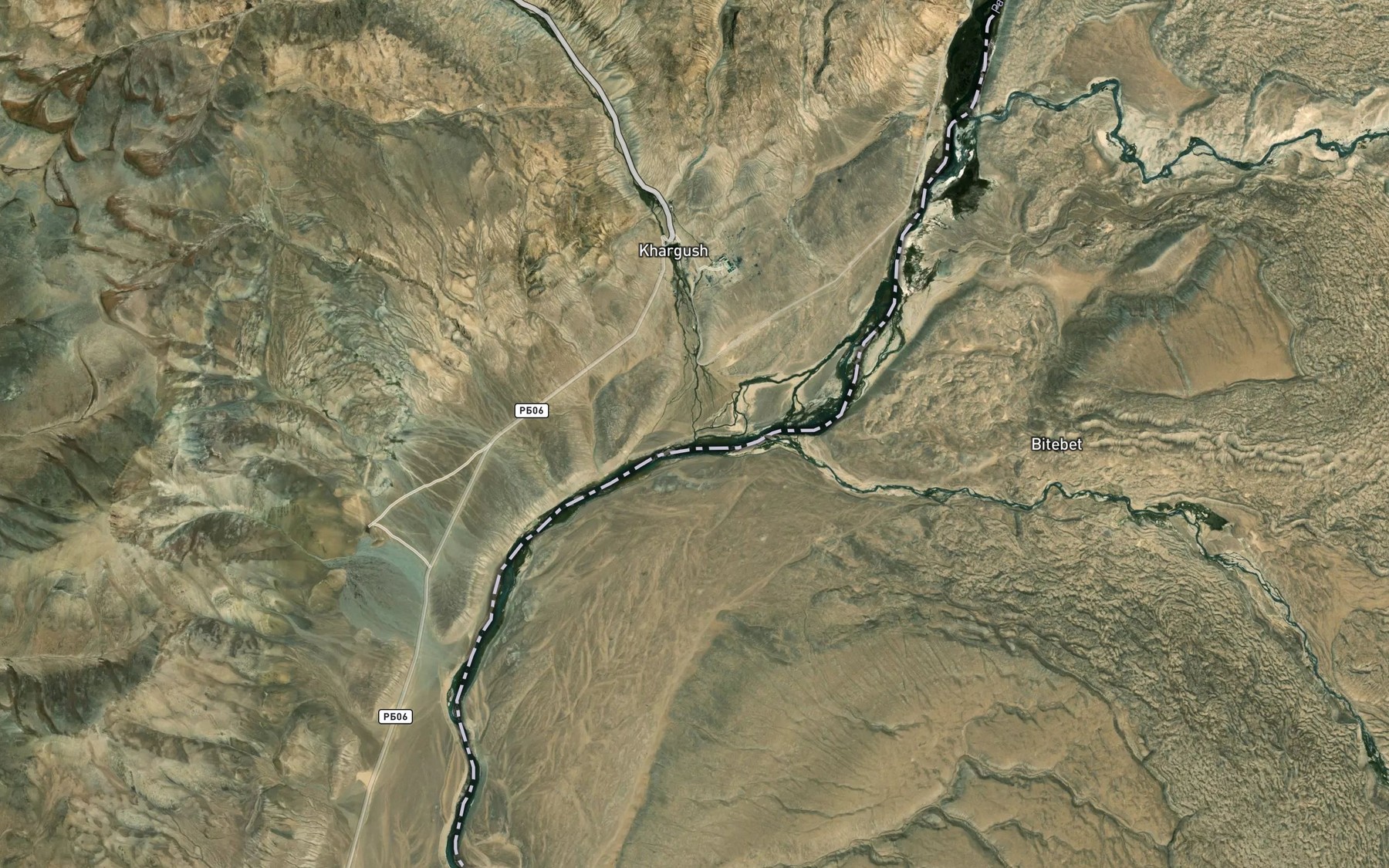 Satellite map of the Khargush